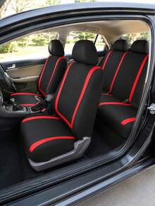 Universal Car Seat Covers - 9pcs Set (Full Set), 4pcs Set (Dual Seat), 2pcs Set (Single Seat) Options - U-Shaped Striped Design, Anti-Slip & Durable, Compatible With General Cars, SUVs, Sedans, And With Airbag - Easy To Clean, Upgrade Interior - Style a - View 6