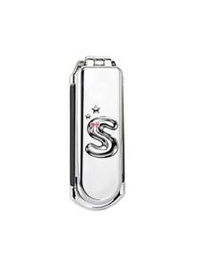 1pc Foldable Air Cushion Massage Comb, Electroplated Silver Color, Personalized Letter A-Z, Pink Bow, Star Pattern, Compact Portable Pocket Comb, Bag Comb, Women's Hair Styling Comb, Suitable As Gift - Silver - View 29