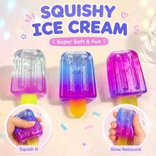 1pc Gradient Popsicle Shaped Squishy Toy, Ultra Soft Stretchable Jelly Squeeze Toy, Transparent Popsicle Shape Stress Relief Fingertip Toy, Anxiety Relief, Adult Stress Relief Toy, Suitable For Office, Desk, Travel, Summer Party Favors And Relaxation - Multicolor - View 7