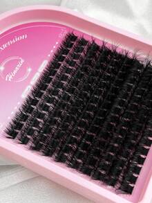 140 Pcs Individual Lashes Natural Eyelashes Clusters D Curl Soft Cluster Lashes 160D 8-16mm Mixed Lengths Russian DIY Lash Extension For Festivals Parties And Dating(160D, D Curl, 8-16mm Mix)False Eyelashes Fake Lashes - View 5