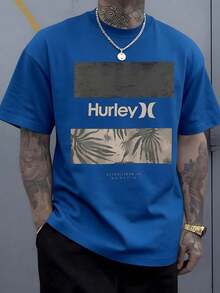 Hurley Herrenhemd, Grafik-T-Shirt, lässige Herrenbekleidung, bequeme Herrenkleidung, Größe S-XXXL, kostenloser Versand, Top, Geschenk für Männer - Blau - Übersicht 1