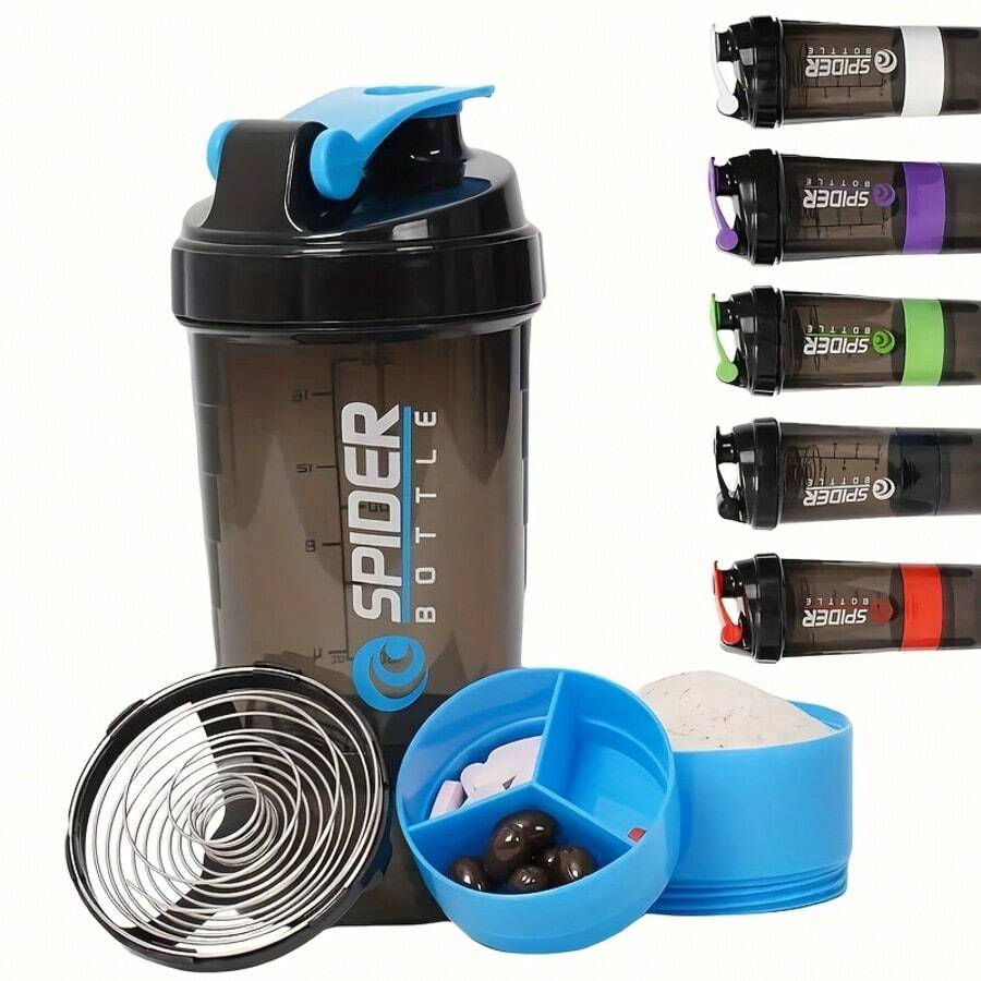 3-Layer Detachable Shaker Cup With Scale, Powder Mixer Cup, Leak-Proof Design, PP Material, Suitable For Gym, Outdoor Sports And Nutritional Supplement Mixing - Multicolor - View 1