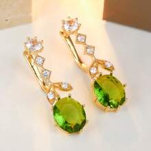 DIYCCPC Multifunktionale luxuriöse Vintage-Ohrringe in Grün für Damen, perfekt für den täglichen Arbeitsweg, Arbeit, Party, Hochzeit, Jahrestag Schmuck - Grün - Übersicht 6