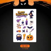 8pcs Witch And Cat Pattern Crystal Decorative Stickers - Plastic, Glossy, Single Use, Suitable For Stationery Decoration, Laptops, Water Bottles, Suitcases, Tables, Glass, Etc. Smooth Surfaces - Sticker - View 10