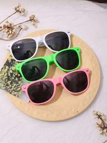 1/10/20 Pairs Black & White Rectangular Fashion Glasses, Customizable Temple, Decorative Lens Accessory For Party - Multicolor - View 5
