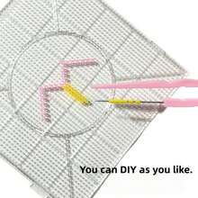 1Set 2pcs Beaded Mosaic Board Material Kit With Manual Tools: Bead Dispenser, Bead Box, Pink Spoon, Single Needle - Multicolor - View 5