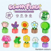 10pcs Garden Flower Toys, Children's Gardening Building Blocks, Birthday Gift For Boys And Girls, Shape And Color Sorting Toys (Random Colors) - Multicolor - View 4