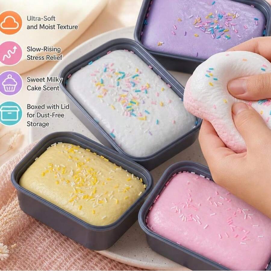 1pc Realistic Cake Box Squishy Toy, Suitable For Daily Office, Study Or Gift, Applicable For Birthday, Halloween, Christmas, Holiday Party Pranks, Office And Student Stress Relief And Entertainment.