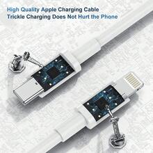 1/2/5Pcs 3.3ft/100cm Apple Cable Type C To Lightning Fast Charging Data Cable Compatible With IPhone 14 13 12 11 Pro Max XR XS X 8 7 6 Plus SE/ High-Efficiency Data Transfer Cable - White - View 4