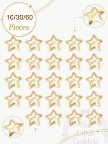 60/30/10-Piece Star Hair Clip Set – A Y2K Fashion Essential. These Stylish Star-Shaped Clips Make It Easy To Create Both Sweet And Androgynous Hairstyles; A Must-Have Accessory Set For Outings And The Back-To-School Season. - One Size Fits All - View 6