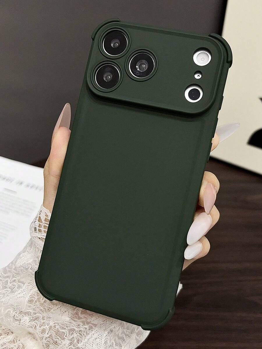 Funda de teléfono suave de unicolor de lujo con protección de cámara compatible con iPhone 17 Pro Max 17 Pro 17 16 15 14 13 con protección anti-caída y a prueba de golpes en las cuatro esquinas