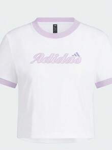 Adidas 女款 S GFX TEE 短袖針織無領 T-shirt TKC5435 - 白色 - 查看 1