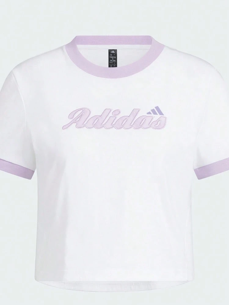 Adidas 女款 S GFX TEE 短袖針織無領 T-shirt TKC5435 - 白色 - 查看 1