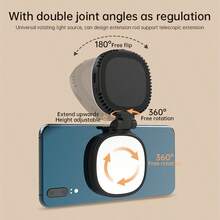 Magnetic Phone Light, Adjustable Warm/Cool /, 360° Rotatable Foldable Portable Rechargeable Selfie Live Beauty Lighting Lamp - Magnetic Type - View 8