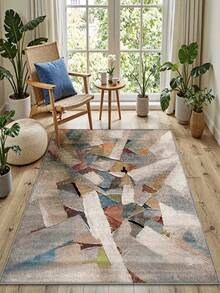 1pc Ultra Soft Crystal Velvet Carpet, Vintage Persian Style Bohemian Rug - Soft, Non-Slip, Machine Washable Polyester Mat With Colorful Geometric Pattern - Multicolor 14 - View 26