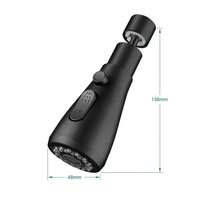 Extensor de grifo de cocina a prueba de salpicaduras con cabezal de ducha universal, rotación universal, ahorrador de agua con aumento de presión, conjunto de doble función. - color plata - Ver 5
