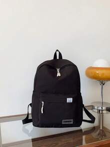 1套開學季極簡休閒背包套裝，背包 + 托特包 + 斜挎包 + 筆袋，大容量附筆電隔層校園背包，純色尼龍學生背包，可調節肩帶，多口袋輕便便攜書包，拉鍊包套裝，適合畢業生/學生/青少年，適用於戶外旅行/國中/高中/大學使用 - 2288 - 查看 14