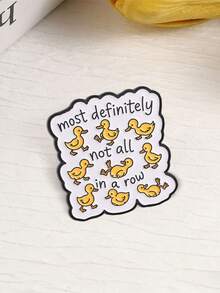 Messy Cute Duck Enamel Brooch Most Definitely Not All In A Row Neurodiversity Metal Pin Bag Decor Accessory - Yellow - View 8