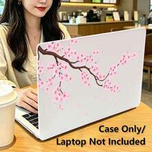 1件裝粉色梅花UV印花筆電保護殼，透明硬殼保護套，適用MacBook Air與Pro，耐用塑膠硬殼 - 查看 3