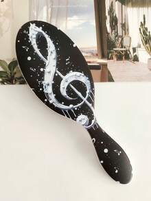 BEATURE 2pcs/1pc Black Musical Note Pattern Air Cushion Comb, Scalp Massage Comb, Anti-Static, Durable ABS Handle, Nylon Bristles, Suitable For All Hair Types, High Quality Air Cushion Comb - Air Cushion Comb - View 9