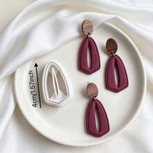 Minimalist Polymer Clay Mold Cutter, Spring/Summer Theme Art Earring Making Tool, For Earrings, Brooches, Pendants, High Precision Soft Ceramic Mold Cutter, Suitable For DIY Art Clay Earring Creation Tool - White - View 9