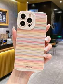 Coque de téléphone anti-chute peinte à rayures colorées givrées en forme d'œil de chat, compatible avec iPhone 17pro/17Air/17/17promax/16/11/16pro/16plus/16promax/16e/15Promax/13/14/12/XS/XR/7G/8P, compatible avec Samsung Galaxy 11/12Pro/12/12X/13Pro/14Pro/15Pro/, compatible avec Redmi 10/9/Note9/12c/Note11pro/Note8 - Multicolore - Voir 2