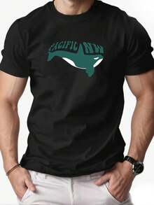 Men'S Orca Pattern Summer Casual Short-Sleeve T-Shirt - 白色 - 查看 10