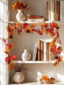 1 Stück Vintage Farmstil Herbst Ahornblatt Rebe Hängedekoration, Herbst Ernte Hängende Reben Dekoration, Künstlicher Ahornblatt Beere Kiefernzapfen Türrahmen Kranz, Leichte biegsame Hängedekoration, Thanksgiving Herbst Feiertag Heimdekoration, Geeignet für Haustür, Wand, Kamin, Fenster, Torbogen, Veranda Dekoration, Orange-Rote Blatt Feiertagskranz, Herbst Party Dekoration Akzent - Stil 2 - Übersicht 7