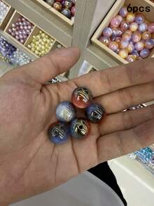 6顆 16mm 樹脂三色圓珠，手工DIY手鍊項鍊珠飾材料配件 - 三色漸層圓珠-6pcs - 查看 10