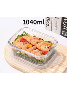 3件組高硼矽玻璃食物儲存容器附蓋，多尺寸分隔便當盒組（1/2/3格），防漏餐點準備盒，廚房收納整理盒，適用於冰箱、辦公室、學校、野餐與露營零食盒 - 無色 - 查看 15