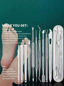 5/7/10pcs Professional Stainless Steel Nail & Foot Care Kit, Premium PedicureTools Set With Portable Travel Case, All-In-One Foot Care Solution For Home,Salon And Travel, Perfect Gift For Christmas And Other Occasions - Multiple Styles - View 3