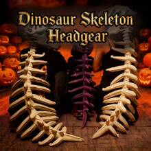 2026 New Realistic Dinosaur Bone Cosplay Accessory Set, Exquisite Detailed Soft Dinosaur Jaw With Sharp Teeth, White Beige Black Textured Scale Decoration, Comfortable Reusable Costume Prop, Suitable For Halloween Theme Party Outfit Styling - Multicolor - View 9