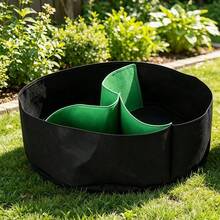 1 pièce Sac de plantation en feutre respirant avec trou rond, convient pour la plantation verticale, la croissance des tomates, des fraises et des semis de légumes - Noir et vert - Voir 4