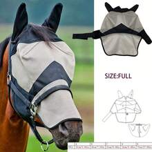 Horse Fly With Nose Cover And Ears, Breathable Mesh Equine Fly, Extended Nose Pasture Tack Trail Riding - Pony - View 7