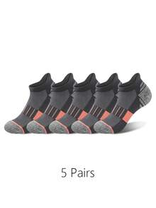 Outdoor Hiking Striped Contrast Color Sports Short Socks, Thick Cushioned Sole Anti-Blister, High Elasticity Snug Fit No Slip-Off, Breathable Anti-Bacterial Anti-Odor, Yoga Training All-Season Unisex Commute Durable Functional Sports Boat Socks - Multicolor - View 14