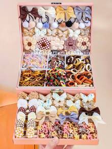 810/12/10pcs/Set Brown Cute Hair Accessories Set, Includes Butterfly, Star, Bow Hair Clips, And High Elasticity Multiple Hair Ties And Scrunchies - Suitable For Girls And Children, Perfect For School, Party, Play And Daily Hairstyles. Super Cute Styles Inspire Creativity - Multicolor - View 1