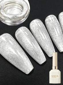 SAUA Esmalte de uñas de gel Crystal Clear Cat Eye - Brillo ultra brillante y duradero, gel de uñas de grado profesional, fórmula sin alcohol, esmalte de uñas de gel de alta calidad, esmalte de uñas de gel - Multicolor - Ver 8