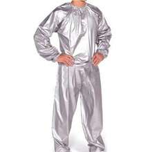 Sport Suit Men Women PVC Sauna Suit Long Sleeve Elastic Waist Summer Men's Top Pants Set Sweat Suit Weight Loss Fitness Clothing - Black - View 6
