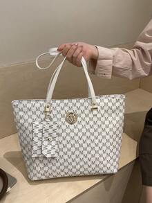 Tote Bag Female Large Capacity College Student Class Commuter Bag Shoulder Woman Bag Handbag Bag - White - View 4