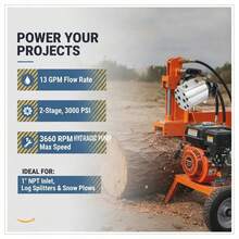 Secondary Fluid Power Gear Pump 13GPM For Wood Processing, Forestry Work, Yard Maintenance, 2 Stage 3000PSI External Meshing Unit, 1'' Inlet 1/2'' NPT Outlet 3600RPM Aluminum Housing Mechanical Component-XY799116 - Multicolor - View 2