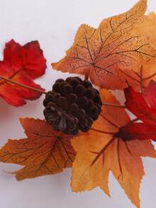 1 Stück Vintage Farmstil Herbst Ahornblatt Rebe Hängedekoration, Herbst Ernte Hängende Reben Dekoration, Künstlicher Ahornblatt Beere Kiefernzapfen Türrahmen Kranz, Leichte biegsame Hängedekoration, Thanksgiving Herbst Feiertag Heimdekoration, Geeignet für Haustür, Wand, Kamin, Fenster, Torbogen, Veranda Dekoration, Orange-Rote Blatt Feiertagskranz, Herbst Party Dekoration Akzent - Stil 2 - Übersicht 10