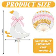 6 Stücke lustige Gans-Thema Cupcake-Topper, alberne Gans Partydekorationen, gansförmige Tortendekorationen, geeignet für Hochzeit, Verlobungsparty, Geburtstagsparty, Babyparty, Geburtstagsparty-Zubehör - mehrfarbig - Übersicht 7