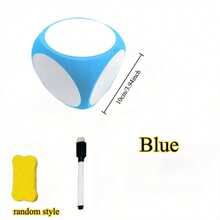 1 EVA Erasable Dice, Reusable, Solid Six-Sided Puzzle Dice With A Hand-Written Message Board, Fun Teaching Aid Includes An Eraser And Marker, Perfect For Daily Use In Schools And Offices, Helps Develop Math And English Skills, Back To School - Multicolor - View 11
