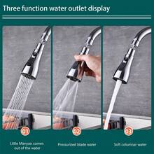 3-In-1 Kitchen Faucet Extender, Universal, 360 Degree Rotating, Detachable, Multifunctional, With Powerful Rinse And Pressure Boost Function, Kitchen Accessory Set - Black - View 8