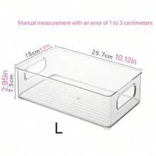 Transparent Stackable Storage Organizer Box With Built-In Handle, Clear PET Storage Tray, Suitable For Refrigerator, Cabinet, Bathroom Vanity, Office Desk, Home Countertop Storage - Multicolor - View 7