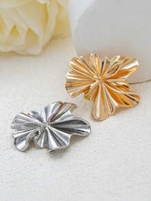 5pcs/Pack Asymmetrical Textured Wrinkled Unique Versatile Metal Large Buttons, Suitable For Coats, Sweaters, Furs, Uniforms, School Uniforms, Cardigans, Jackets, Hand-Sewn Buttons, DIY Shoes, Boxes, Bags, Gift Boxes, Jewelry Accessories - Multicolor - View 3