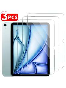 3片裝 HD 防刮螢幕保護貼，適用於 iPad 5/6/7/8/9代 10.2/10.5、Air 1/2/3/4/5 10.9、10代、Mini 1 2 3 4 5 6、Pro 11 1代 2代 3代 9.7、Pro 12.9 2015-2024-2025，iPad 系列鋼化玻璃螢幕保護膜－透明 - 無色 - 查看 11