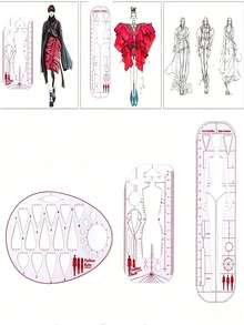 1/3pcs Fashion Design Rulers, Making And Sewing, Perfect For Female Mannequin Patterns, And An Ideal Choice For Professional Tailors And Embroidery Enthusiasts - Multicolor - View 1