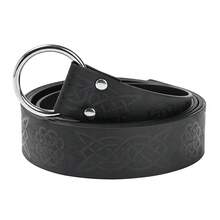 1 pieza Cinturón de cintura estilo medieval europeo vintage, estilo caballero vikingo nórdico para cosplay, cuero PU con relieve, 66'' - cinturón renacentista - Ver 8