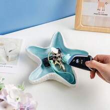 1pc Ceramic Shell, Starfish And Clam Shaped Tray, Pink Creative Storage Bowl, Container For Jewelry - 1PC - View 8